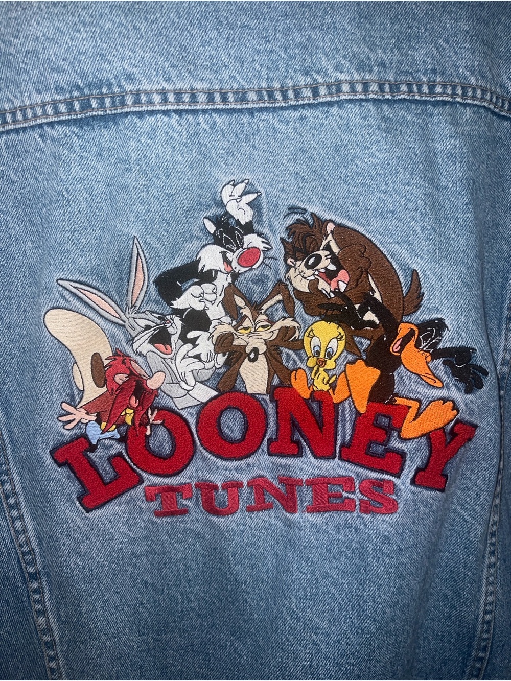 Warner Bros. Light Wash Blue Denim Jacket | Looney Tunes Jean Jacket - Picture 5 of 5